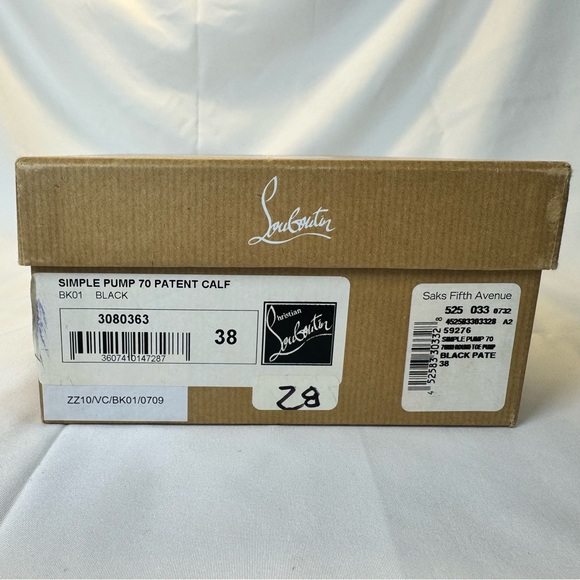 Christian Louboutin Simple Pump 70 Black Patent Calf Leather Pumps Red Bottoms - Picture 14 of 14